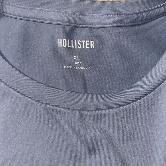 Hollister XL Long Light Blue Crewneck Short Sleeve Seamless Fabric Tee - Picture 8 of 10